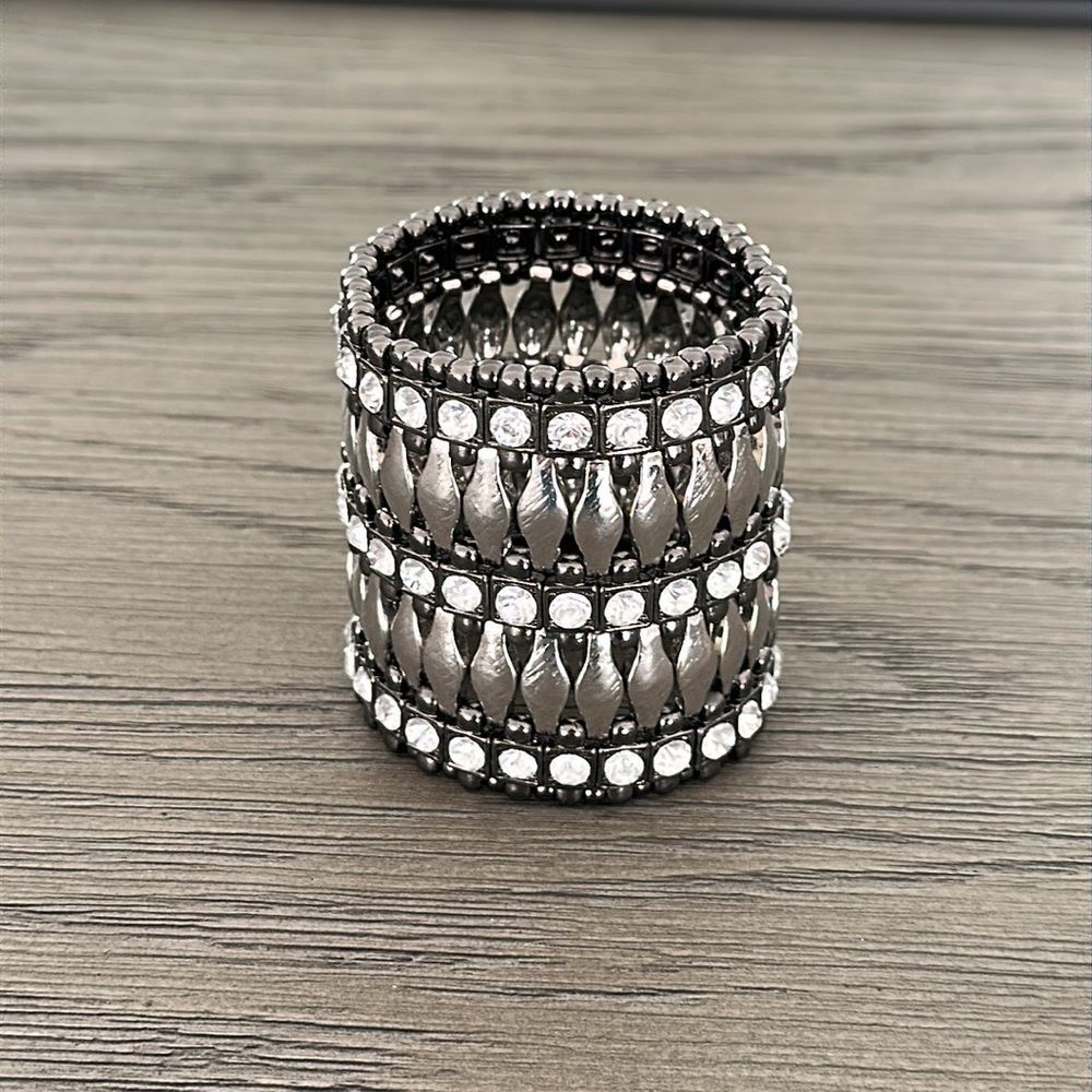 Grey gunmetal cuff bracelet
